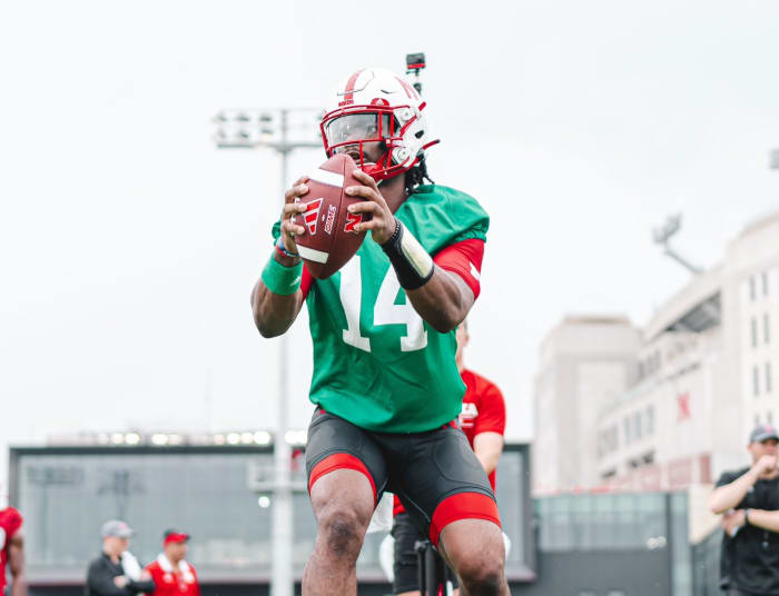 Jeff Sims 2023-07-31 first practice fall camp Nebraska football